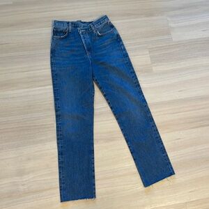 Agolde high waisted criss cross straight jeans